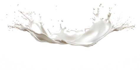 Milk  splash isolated on white background, generative AI