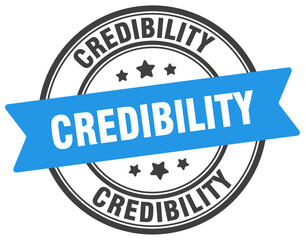 credibility stamp. credibility label on transparent background. round sign