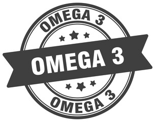 omega 3 stamp. omega 3 label on transparent background. round sign