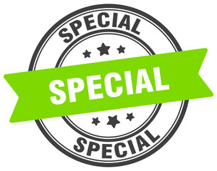 special stamp. special label on transparent background. round sign
