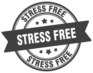 stress free stamp. stress free label on transparent background. round sign