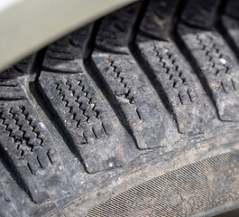 Close up tyre profile car tires
