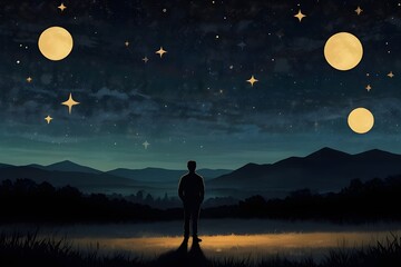 moon and stars
