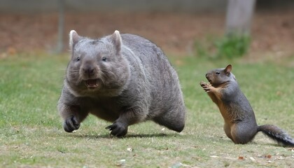 A-Playful-Wombat-Chasing-A-Squirrel- 2
