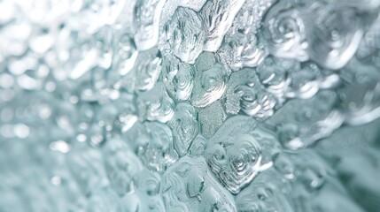 Abstract Aqua Glass Texture Background with Water Droplets