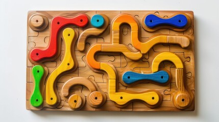 Colorful Wooden Puzzle Toy for Children's Cognitive Development