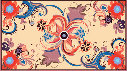 Print design for a square scarf tablecloth decorati