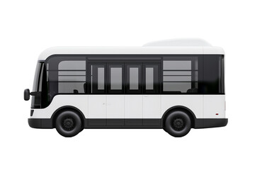 White modern tour bus with black windows and doors png