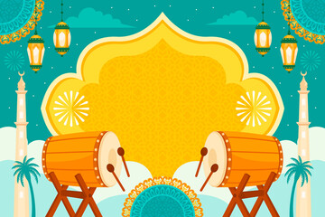 Eid al-fitr  background in flat design - 781895683