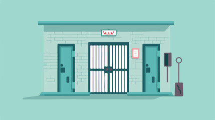 Prison icon vector illustration symbol design 2d fl