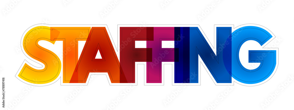 Poster staffing - process of finding the right worker with appropriate qualifications and recruiting them t