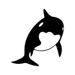 Vector solid black icon for Killer whale