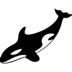 Vector solid black icon for Orca