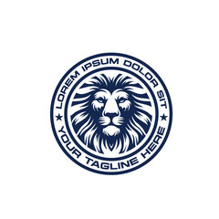 A lion head emblem logo design template