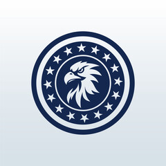 Iconic eagle emblem logo design template