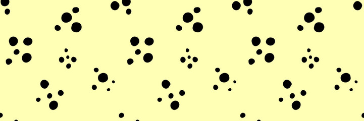Small dash pattern. Seamless minimal dash pattern, small elements on yellow background.