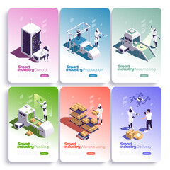 Smart industry compositions in isometric view - 781900059