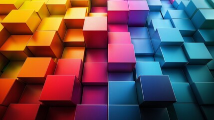Abstract Grid: A 3D vector illustration of a grid-like array of cubes