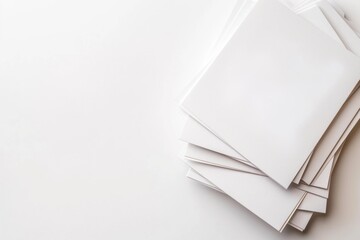 An elegant presentation of a stack of blank business cards mockup, providing a versatile canvas for displaying personalized logos, graphics, and professional contact details.
