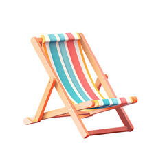 Beach chair, 3D style, isolated on blank background.