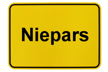 Illustration eines Ortsschildes der Gemeinde Niepars in Mecklenburg-Vorpommern