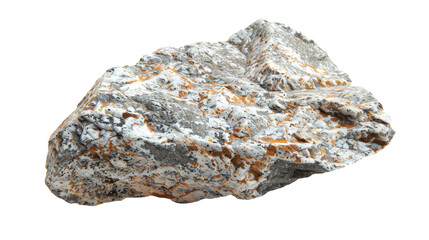 Chunk of Granite on White Background