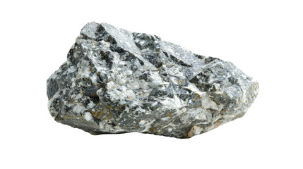 Single Granite Rock on White Background