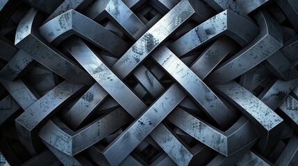 Geometric Patterns: A 3D vector illustration of a intricate pattern of interlocking triangles