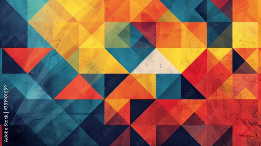 Poster geometric patterns: a vector illustration showcasing a series of overlapping triangles