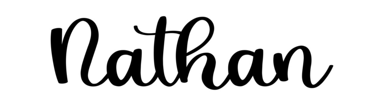 Nathan - black color - name written - ideal for websites, presentations, greetings, banners, cards, t-shirt, sweatshirt, prints, cricut, silhouette, sublimation,