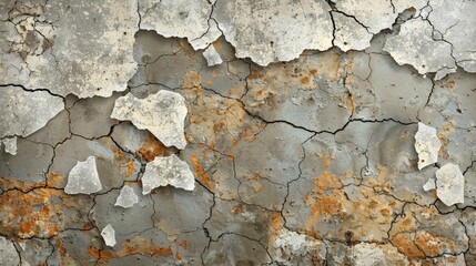 Grunge Patterns: A vector illustration of a cracked concrete wall, showcasing a gritty and urban texture