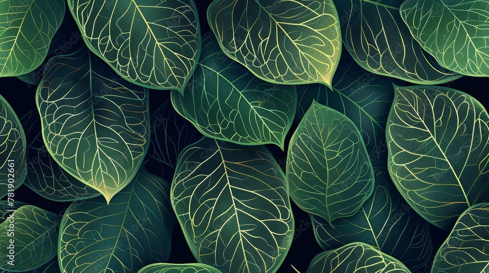 Poster nature patterns: a vector illustration of intricate leaf patterns