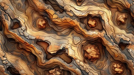 Nature Patterns: A vector illustration of natural textures like tree bark