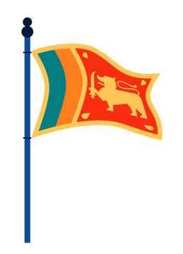 Flag of Sri Lanka - modern flat design style single isolated image. Neat detailed illustration of national pride, a symbol of the state, fluttering in the wind. Patriotism, countries and continents