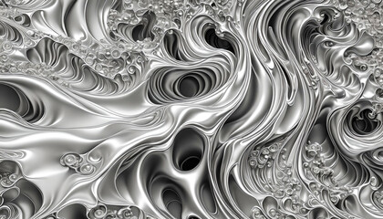 naturally dynamic moving waves of gray tones isolated with drops and splashes swirled full of liveliness and activity, template and backgrounds for bright design liquid silver metal - obrazy, fototapety, plakaty