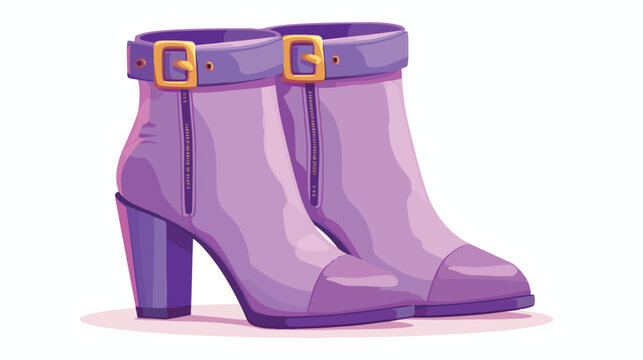 Purple heeled boot icon vector image with white bac