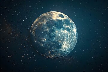 Luminous Harmony: Moon's Serenade in a Starlit Sky. Concept Night Photography, Moonlight Portraits, Starlight Silhouettes, Celestial Backdrops, Lunar Inspiration