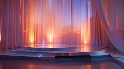 Like a scene from a fantasy novel the ethereal dreamscape podium seems to transport guests to a realm of endless possibilities. The . AI generation.