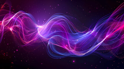 Electric Dreams: 3D Vector Illustration with LED Straight Lines on Black and Purple Background