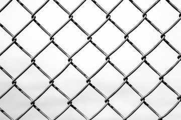 Isolated Chainlink Fence with Clipping Path. Seamless Texture and Textured Metal Wire Link. Ideal for Sports Nets and Animal Cages