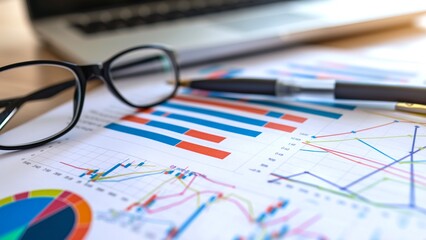 Fototapeta premium The Financial Growth and Investment report.