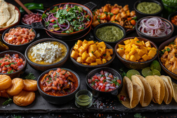 Mexican food, Cinco de Mayo celebration, menu shot, variety