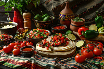 Mexican food, Cinco de Mayo celebration, menu shot, variety