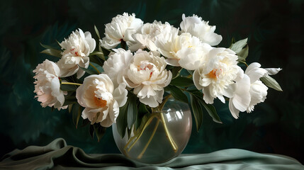 Obraz na płótnie Canvas peony flowers in vase
