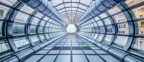 Naklejka premium Array of industrial Pipes in and around Buildings Wallpaper Cover Background Brainstorming