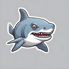 Fototapeta premium Ocean's Apex: A Fin-Tastic Array of Twenty Shark Stickers, Plunging You into the Depths of Aquatic Majesty and Predatory Grace