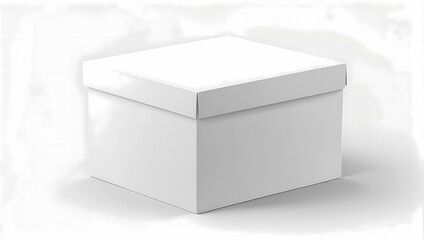 White box isolated on white background, blank cardboard package cube design illustration