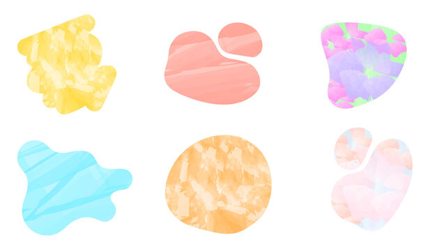 Abstract blobs with texture backgrounds.