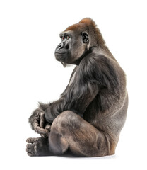 Fototapeta premium Silverback gorilla sitting with crossed legs