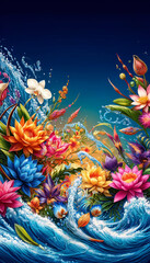 Songkran Splash: Thai Floral Delight background.